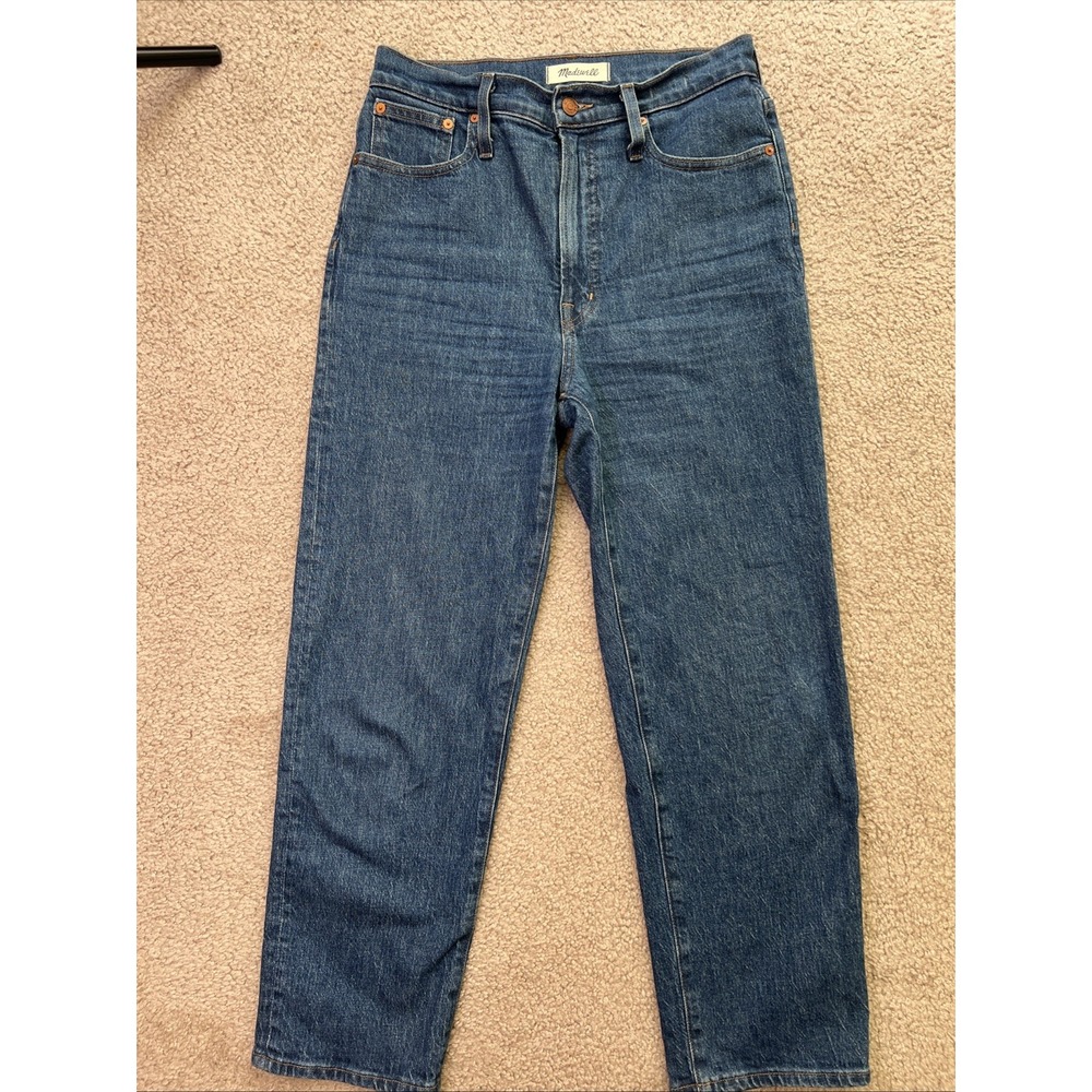 Madewell The Perfect Vintage Straight Crop Jean High Waist Dark Wash Women's 27